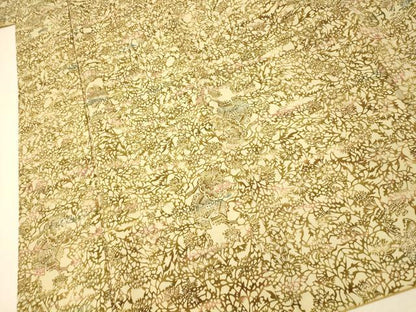 平和屋着物■上質な紬　更紗花文　暈し染め　正絹　逸品　AABA3618fw