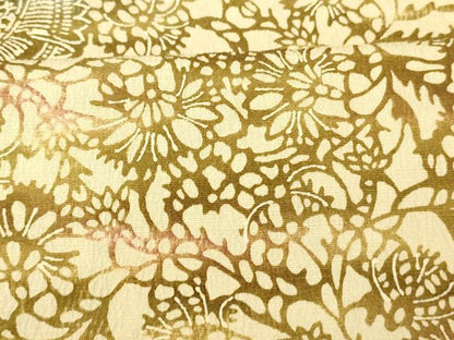 平和屋着物■上質な紬　更紗花文　暈し染め　正絹　逸品　AABA3618fw