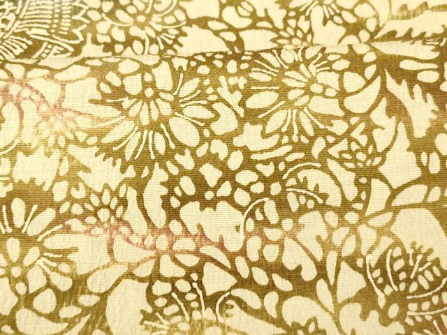 平和屋着物■上質な紬　更紗花文　暈し染め　正絹　逸品　AABA3618fw