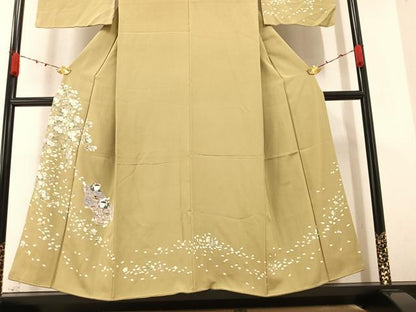平和屋着物●訪問着 女人枝花文 正絹 逸品 AABA3765ph