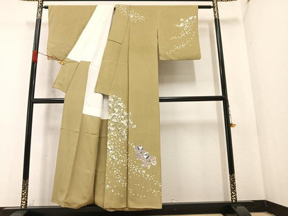 平和屋着物●訪問着 女人枝花文 正絹 逸品 AABA3765ph