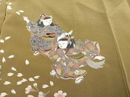 平和屋着物●訪問着 女人枝花文 正絹 逸品 AABA3765ph