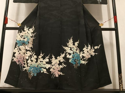 平和屋着物●訪問着　友禅　枝梅文　正絹　逸品　AABA3787ph