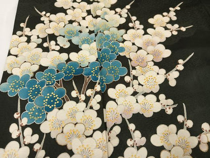 平和屋着物●訪問着　友禅　枝梅文　正絹　逸品　AABA3787ph