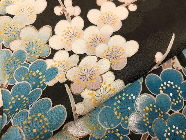 平和屋着物●訪問着　友禅　枝梅文　正絹　逸品　AABA3787ph