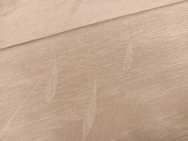 平和屋着物●上質な色無地　草木地紋　枯野色　正絹　逸品　AABA3788ph