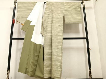平和屋着物●上質な紬　霞文　正絹　逸品　AABA3790ph