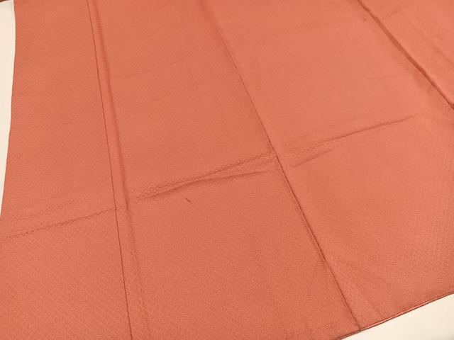 平和屋着物●上質な色無地 作家物 網目地紋 甚三紅色 正絹 逸品 AABA3792ph