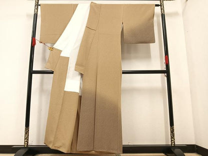 平和屋着物●訪問着 黄橡色 正絹 逸品 AABA3793ph