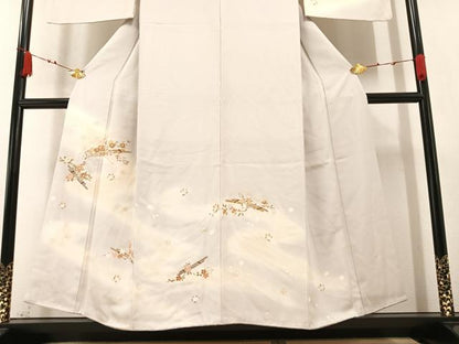 平和屋着物●訪問着 駒刺繍 花筏文 暈し染め 金彩 そごう百貨店扱い 正絹 逸品 AABA3806ph