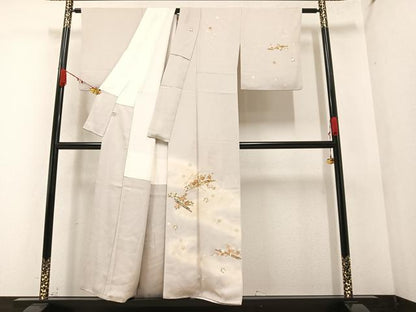 平和屋着物●訪問着 駒刺繍 花筏文 暈し染め 金彩 そごう百貨店扱い 正絹 逸品 AABA3806ph