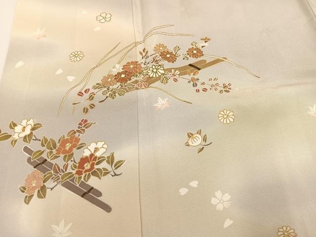 平和屋着物●訪問着 駒刺繍 花筏文 暈し染め 金彩 そごう百貨店扱い 正絹 逸品 AABA3806ph