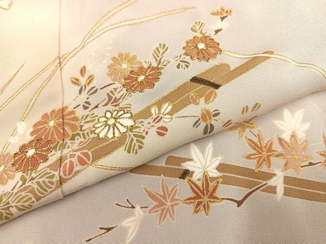 平和屋着物●訪問着 駒刺繍 花筏文 暈し染め 金彩 そごう百貨店扱い 正絹 逸品 AABA3806ph