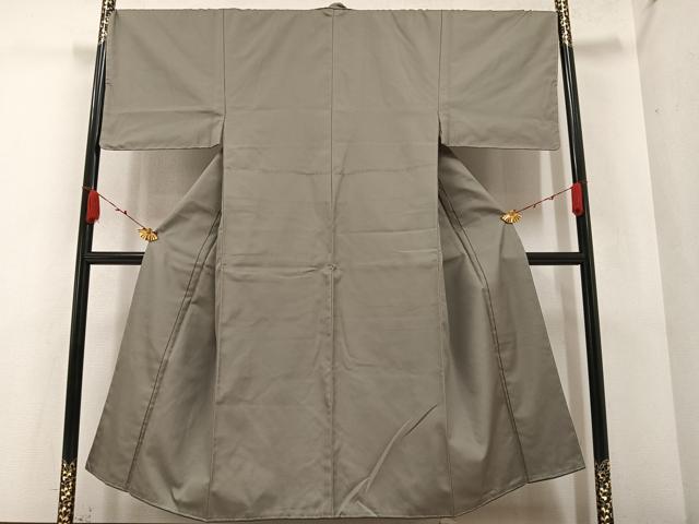 平和屋着物●男性　お召　色無地　利休白茶色　正絹　逸品　未使用　AABA3810ph