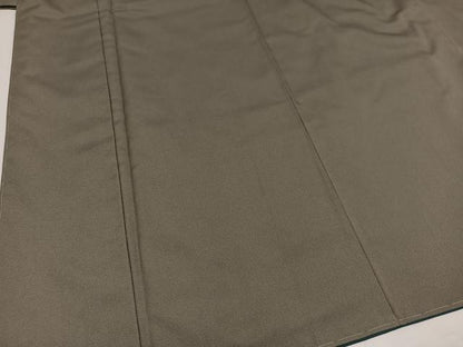 平和屋着物●男性　お召　色無地　利休白茶色　正絹　逸品　未使用　AABA3810ph