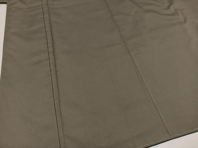 平和屋着物●男性　お召　色無地　利休白茶色　正絹　逸品　未使用　AABA3810ph