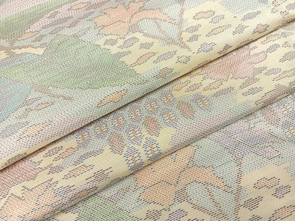 平和屋着物●本場大島紬 白大島 亀甲草花文 正絹 逸品 AABA3815ph