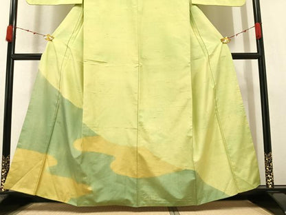 平和屋着物●上質な紬 訪問着 霞文 正絹 逸品 AABA3819ph