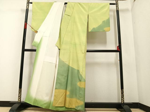 平和屋着物●上質な紬 訪問着 霞文 正絹 逸品 AABA3819ph