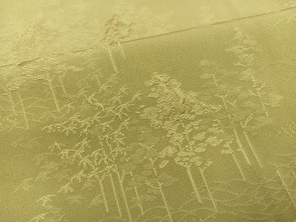 平和屋着物●上質な色無地 樹林地紋 青朽葉色 正絹 逸品 未使用 AABA3829ph