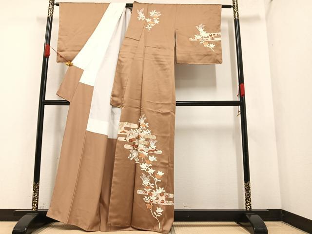 平和屋着物●訪問着 エ霞枝花文 金彩 正絹 逸品 未使用 AABA3833ph