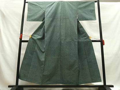 平和屋着物■上質な紬　幾何学文　正絹　逸品　AABA4060mf
