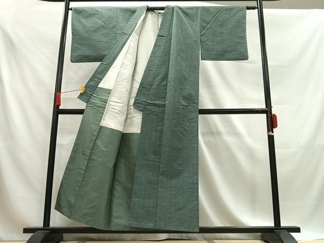 平和屋着物■上質な紬　幾何学文　正絹　逸品　AABA4060mf