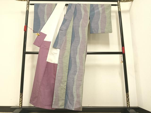 平和屋着物●上質な紬 間道 正絹 逸品 AABA4283ph