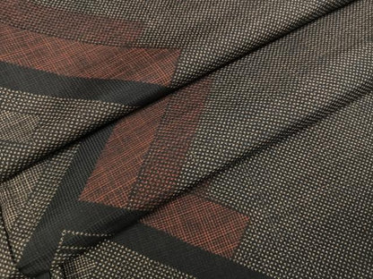 平和屋着物●本場大島紬　一元絣　幾何学文様　正絹　逸品　AABA4287ph