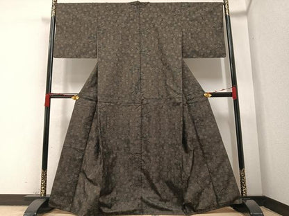 平和屋着物●本場大島紬 一元絣 枝花文 正絹 逸品 AABA4302ph