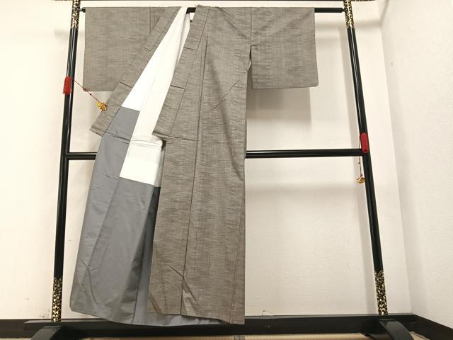 平和屋着物●上質な紬 霞文 正絹 逸品 AABA4306ph