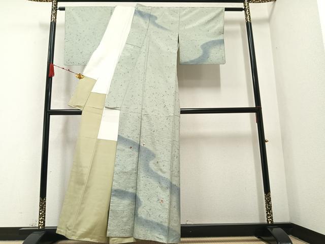 平和屋着物●本場染大島紬　訪問着　刺繍　草花丸文　暈し染め　金彩　正絹　逸品　AABA4311ph