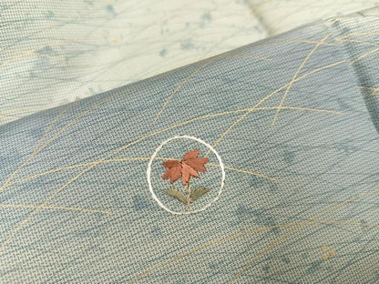平和屋着物●本場染大島紬　訪問着　刺繍　草花丸文　暈し染め　金彩　正絹　逸品　AABA4311ph