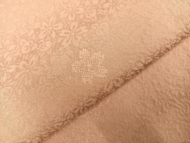 平和屋着物●上質な色無地 桜地紋 洗柿色 正絹 逸品 AABA4313ph
