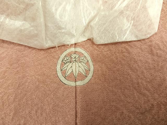 平和屋着物●上質な色無地 桜地紋 洗柿色 正絹 逸品 AABA4313ph