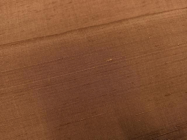 平和屋着物●上質な紬　色無地　胡桃色　正絹　逸品　AABA4332ph