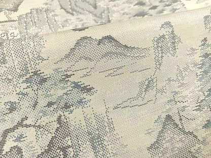 平和屋着物●本場大島紬 白大島 カタス9マルキ 風景樹林文 正絹 逸品 AABA4335ph