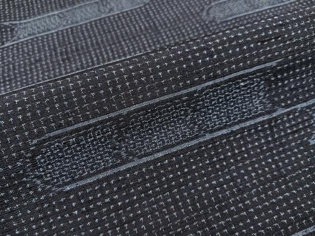 平和屋着物●上質な紬　100亀甲　段違い文 　正絹　逸品　未使用　AABA4344ph