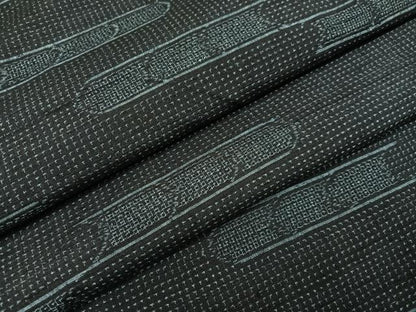 平和屋着物●上質な紬　100亀甲　段違い文 　正絹　逸品　未使用　AABA4344ph