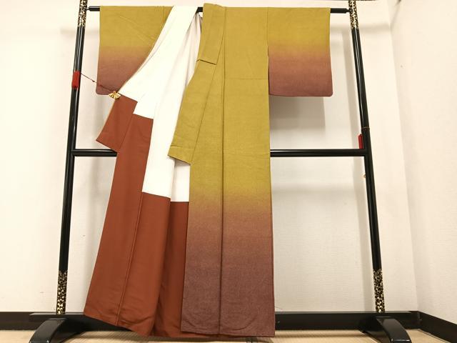 平和屋着物●江戸小紋 訪問着 作家物 池田深光 鮫小紋柄 正絹 逸品 AABA4346ph