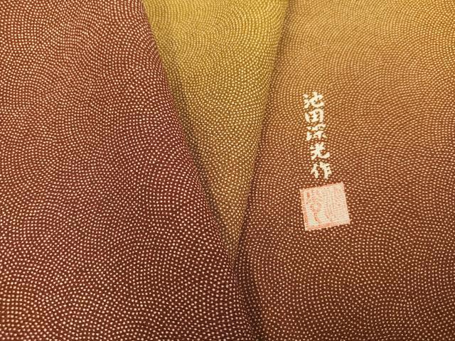 平和屋着物●江戸小紋 訪問着 作家物 池田深光 鮫小紋柄 正絹 逸品 AABA4346ph