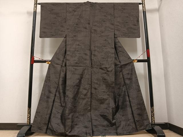 平和屋着物●本場大島紬 風景樹林文 正絹 逸品 未使用 AABA4347ph
