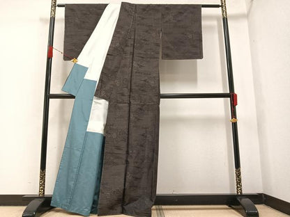 平和屋着物●本場大島紬 風景樹林文 正絹 逸品 未使用 AABA4347ph