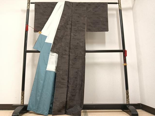平和屋着物●本場大島紬 風景樹林文 正絹 逸品 未使用 AABA4347ph