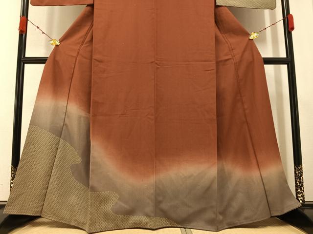 平和屋着物●訪問着 流水花文 暈し染め 正絹 逸品 AABA4356ph