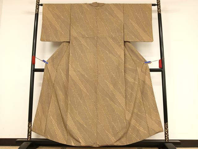 平和屋着物●上質な小紋 幾何学文様 正絹 逸品 AABA4453np