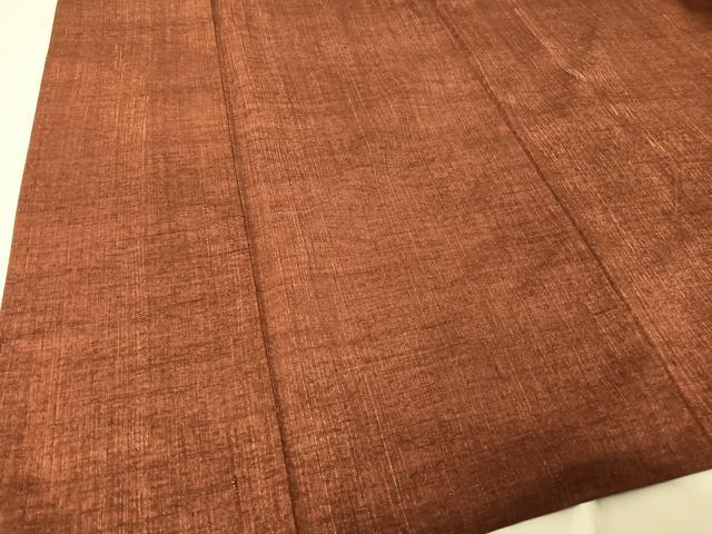 平和屋着物●上質な紬　作家物　小豆色　正絹　逸品　AABA4455np