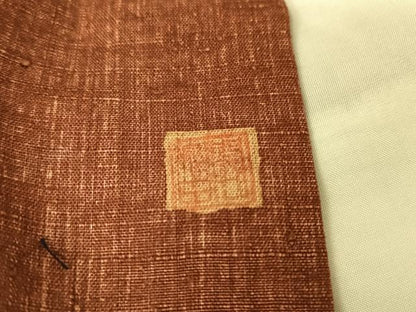 平和屋着物●上質な紬　作家物　小豆色　正絹　逸品　AABA4455np