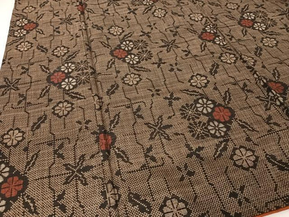 平和屋着物●本場大島紬 一元7マルキ 花丸文 正絹 逸品 AABA4466np