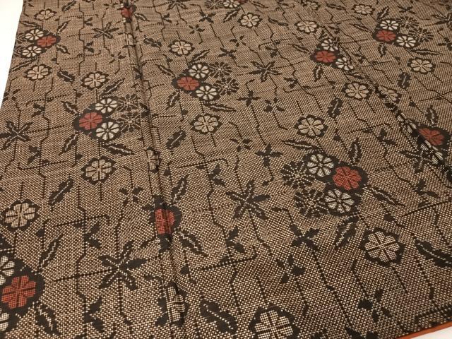 平和屋着物●本場大島紬 一元7マルキ 花丸文 正絹 逸品 AABA4466np